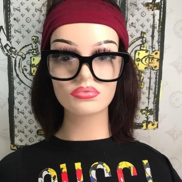 ✨ Luxury New Authentic Gucci GG1138O 001 Black Square Eyeglasses ✨